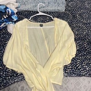 70’s yellow front  tie top